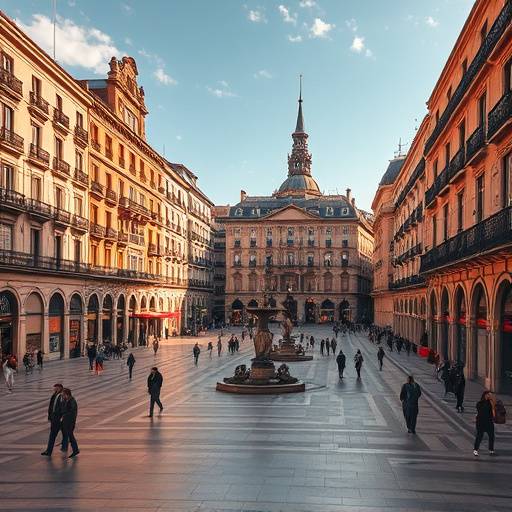 Imagen de una plaza histórica en Madrid, utilizada en el programa 'Historias de Madrid'.
